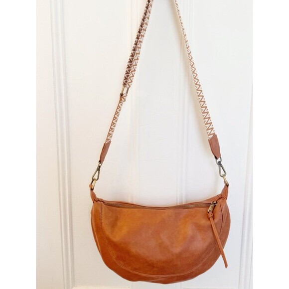 Urban Originals Handbags - Urban Originals Crossbody Luna Slouchy Bag Vegan Cognac Brown Anthropologie